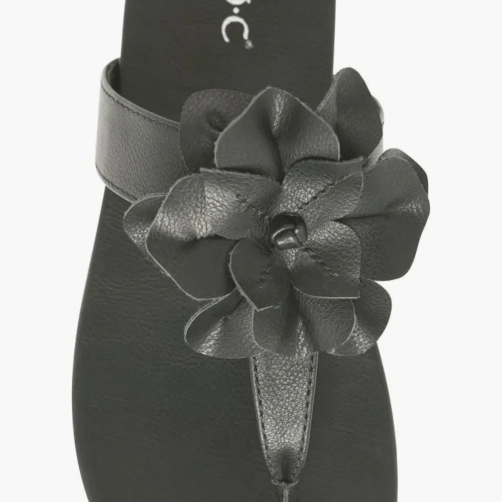 BOC BY BORN Kendal Floral Appliqué Sandal Black Size 7 - Picture 5 of 7